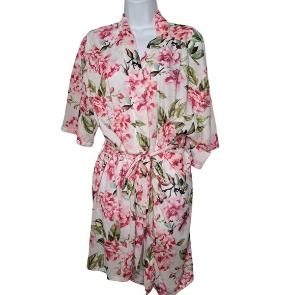 Show Me Your Mumu Brie Garden of Blooms White & Pink Floral Robe O/S One Size - Picture 2 of 5